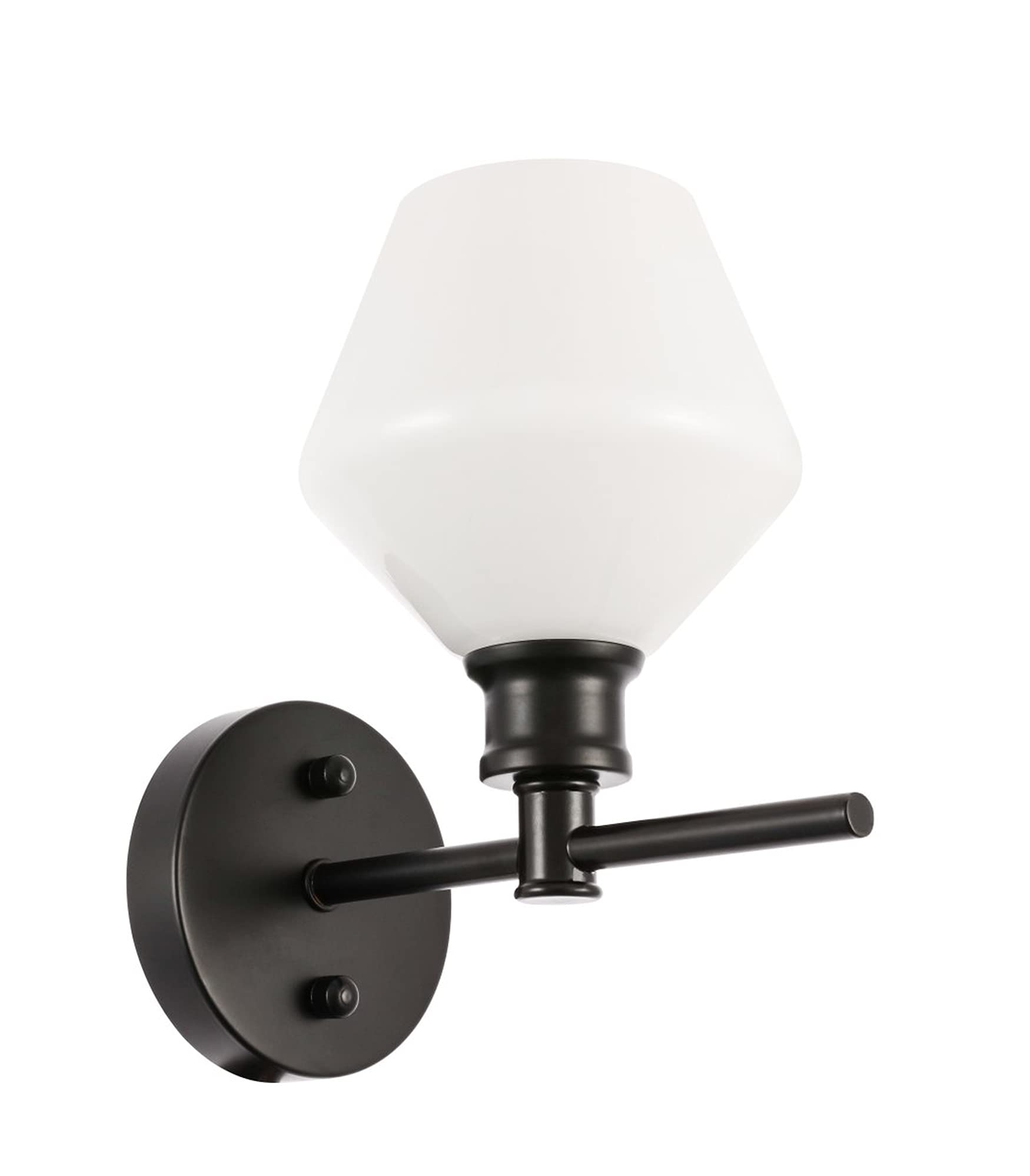 Living District Gene 1 Light Black And Frosted White Glass Wall Sconce