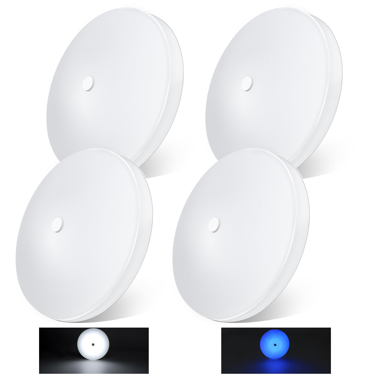 acegoo RV Ceiling Dome Light 4.5 Inch LED Puck Light 12V, Surface Mount, Aluminum, 5000K with Blue Nightlight, Model ACE-SM-DL, 