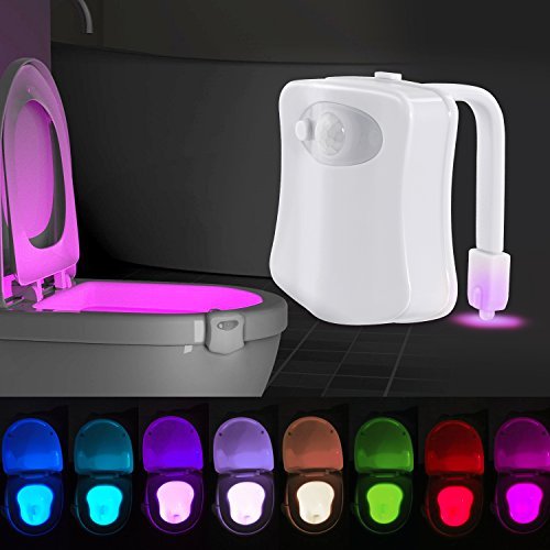 Ihomy Toilet Night Light, Motion Activated Toilet Night Light, Two Modes With 8 Color Changing - Motion Sensor Led Washroom Nigh
