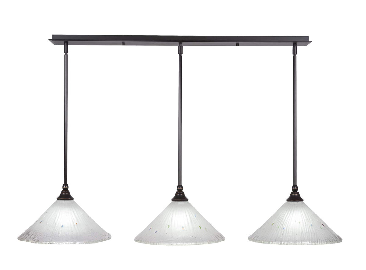 Toltec Lighting 3 Light Linear Pendalier In Dark Granite (36-Dg-701)