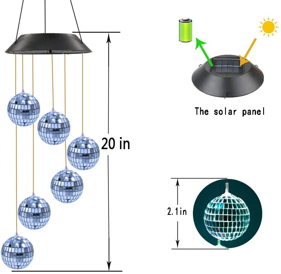 Kwaiffeo Solar Disco Ball - Multicolor Outdoor Decor with Color Changing Lights - Perfect Birthday Gift for Women, Moms, and Teachers