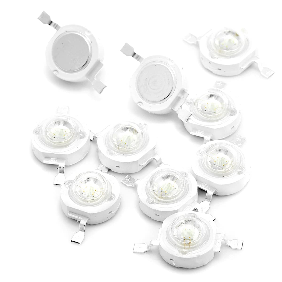Chanzon 10 Pcs High Power Led Chip On Board 3W Cyan (490Nm / 400Ma - 500Ma / Dc 3V - 3.4V / 3 Watt) Super Bright Intensity Smd C