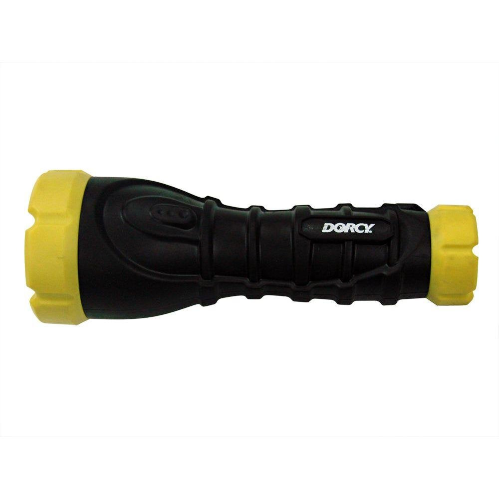 Dorcy 180-Lumen Weatherproof Rubber LED Flashlight, Black, Model 41-2968, Non-Slip Grip, 1 Count