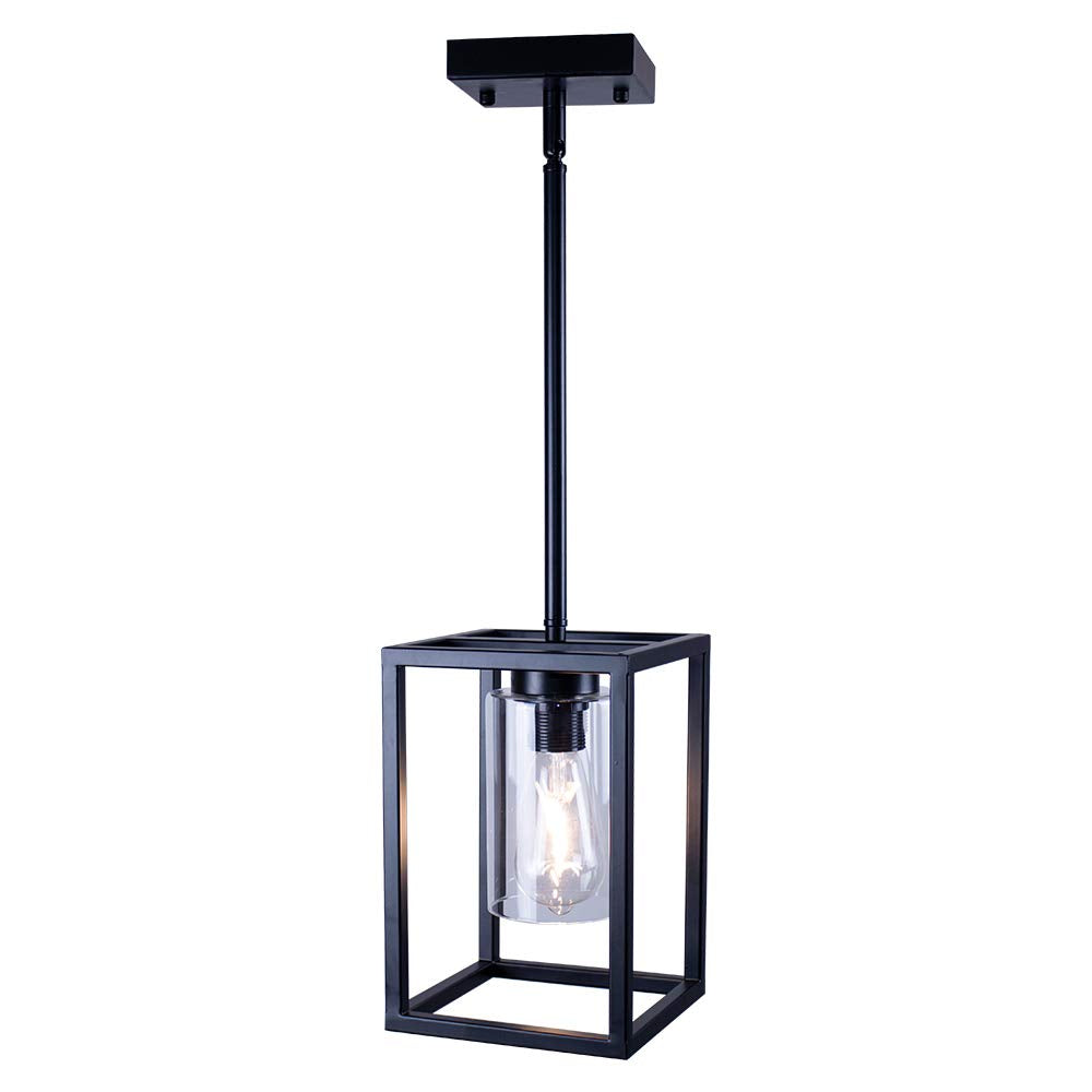 Xilicon 1Light Foyer Chandelier Black Farmhouse Light Fixture Dining Room Lighting Fixtures Hanging Ceiling Lighting For Foyer E