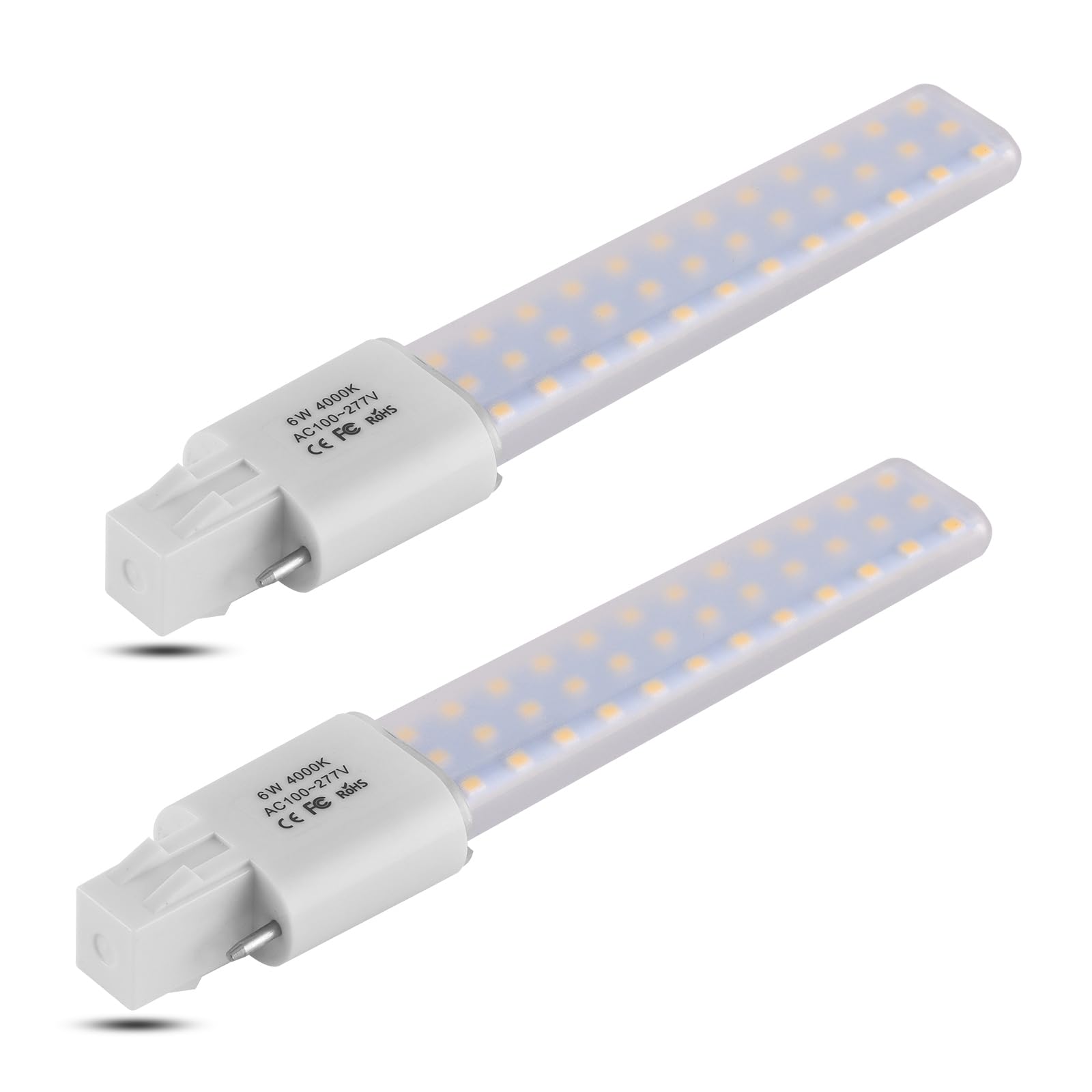 Lidesheng Gx23 Led Light Bulb 6W Plug And Play Equivalent 13W Cfl Led Stick Pl Bulb Gx23-2 Pin Base,360 Beam Angle,Pure White 40