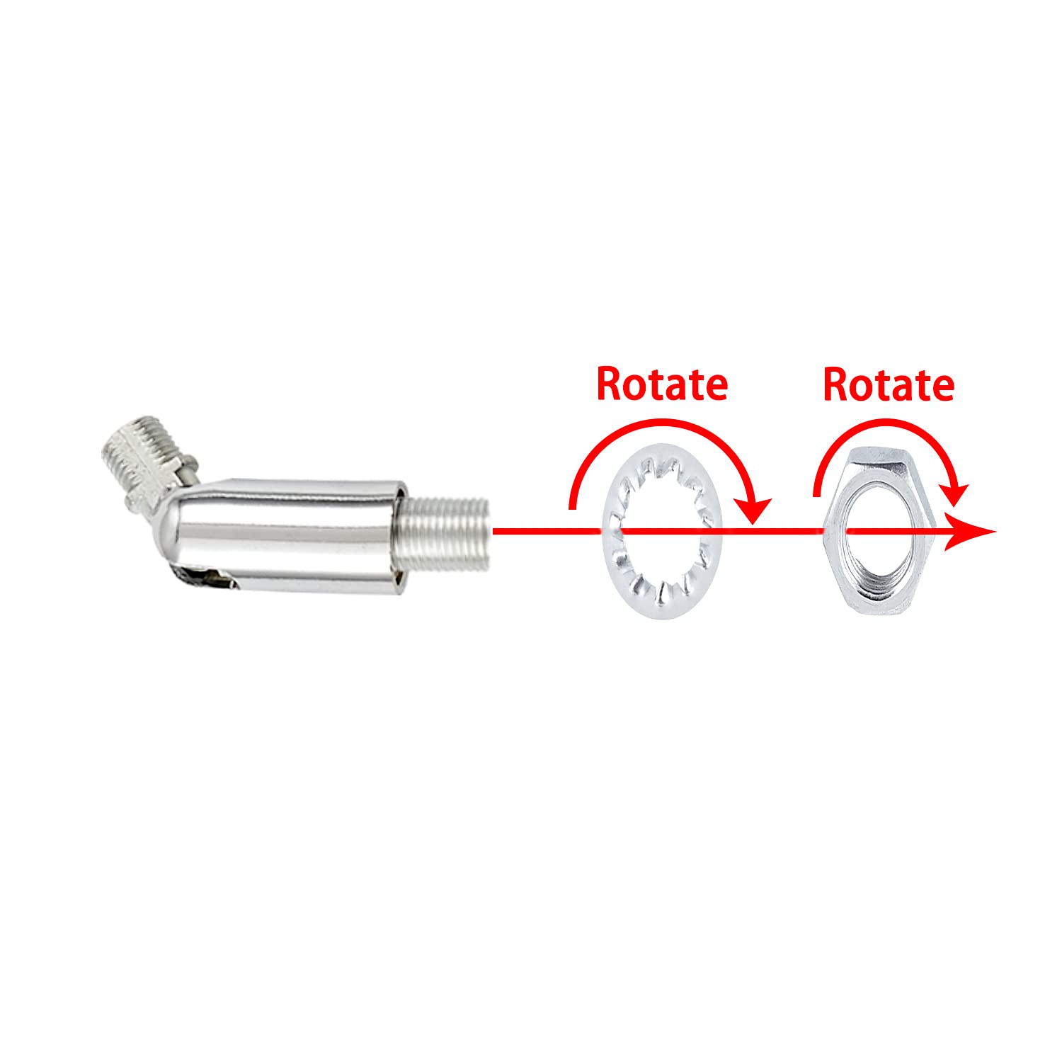 Klosm Threaded Extension Rod With Sloped Ceiling Adapter Kits For Pendant Light, Island Lighting, Polished Chrome Finish, Set Of 5