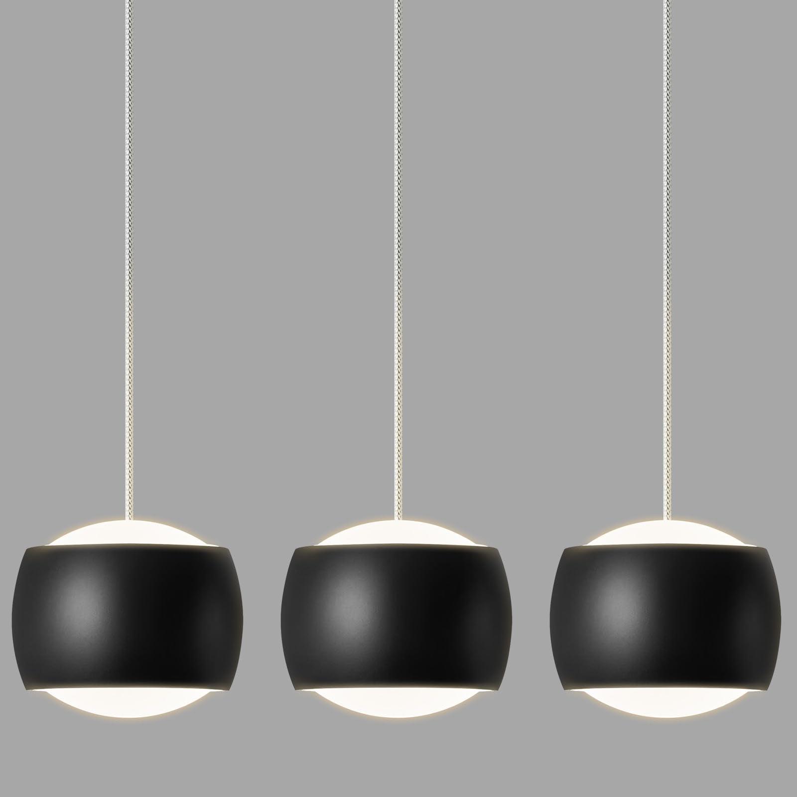Adcthome Modern Led Dimmable Pendant Light Fixtures Mini Island Pendant Lighting For Kitchen Island Dinning Room Bedroom Bar  Kitchen Island Ceiling Hanging Light Fixtures(Black-3-Pack)