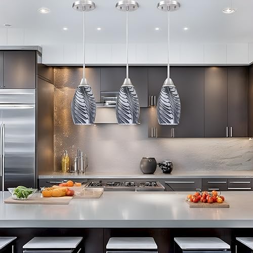 Viinew Mini Glass Pendant Light 1-Light 4.72'' Hwith Handblown Black And Gray Marble Art Oval Glass Lamp Ceiling Hanginglight,Fo