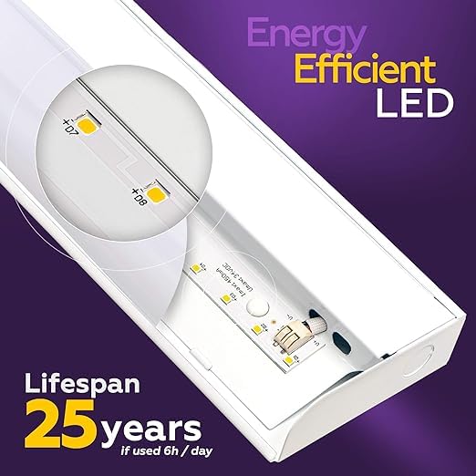 harrrrd 6 Pack Hardwired LED Under Cabinet Lighting, 16 Watt, 24in, Metal, Dimmable, 4000K Cool White
