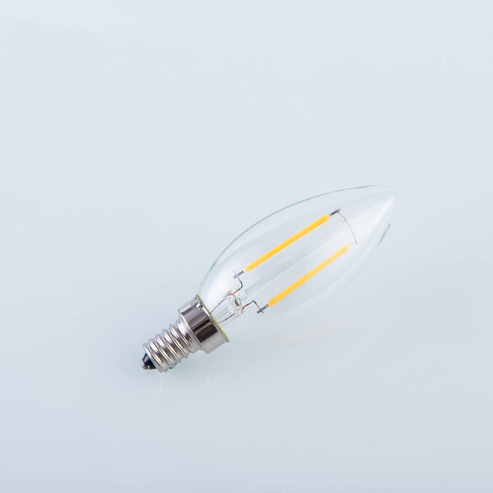 SHUWDKAR 12V Candelabra LED Bulb, 3000K Warm White, 25W Equivalent, 6 Pack, Glass, Low Voltage for RV Lighting