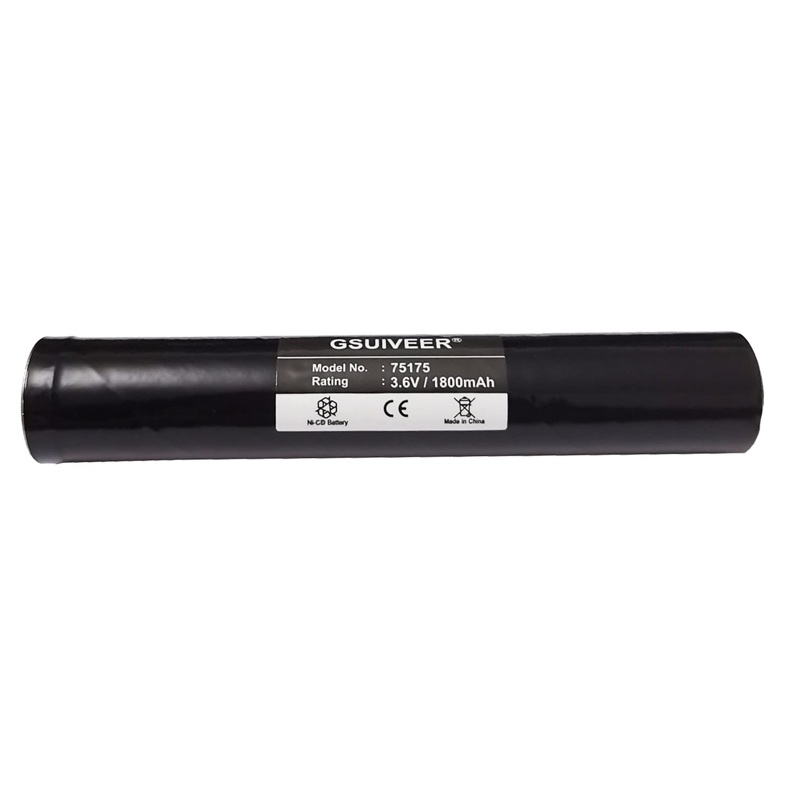GSUIVEER Rechargeable Ni-CD Battery 3.6V 1800mAh for Streamlight Stinger, PolyStinger, Pelican M9 - 1 Pack