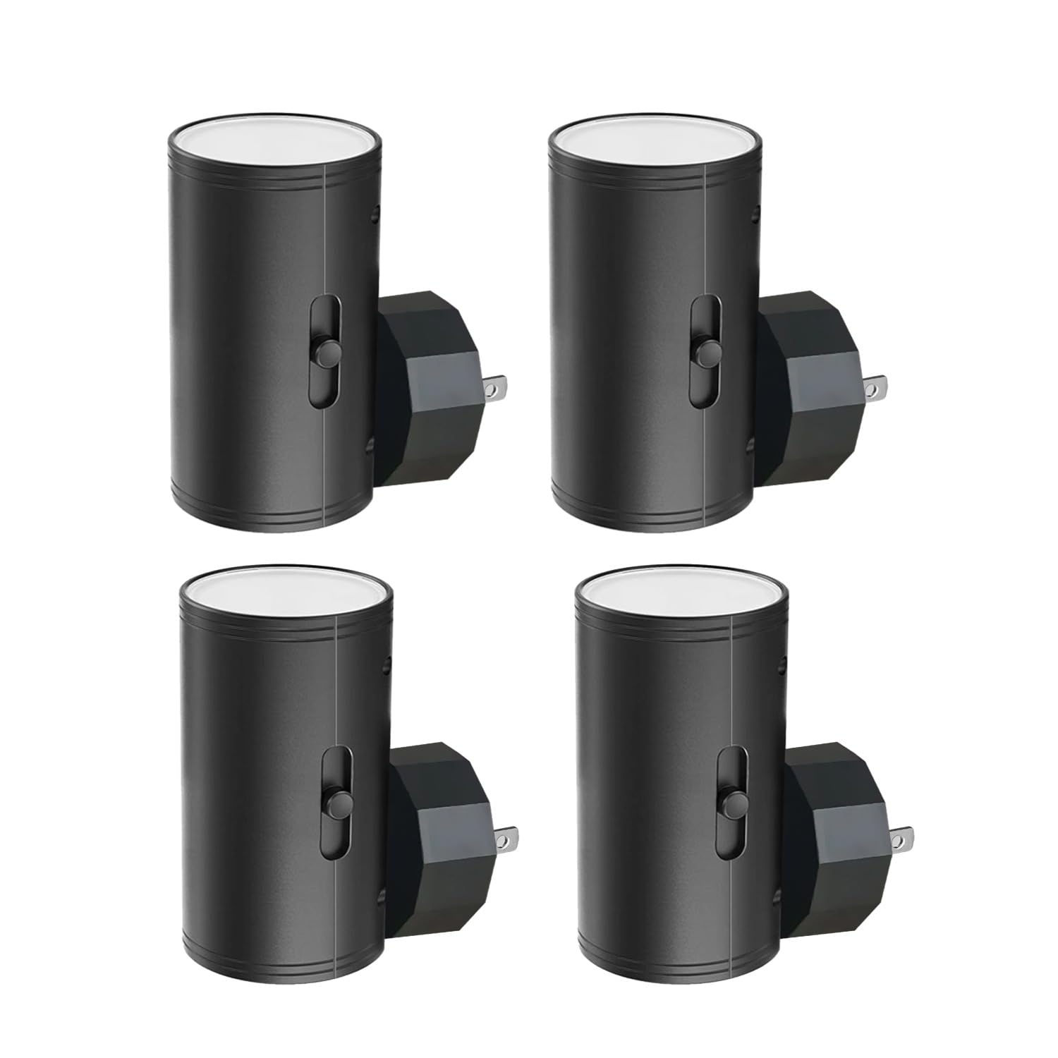 4 Pack Dimmable Led Night Light Plug-In With Dusk To Dawn Sensor, 5000K Daylight, 0-300Lm Adjustable Brightness & 180 Rotating H