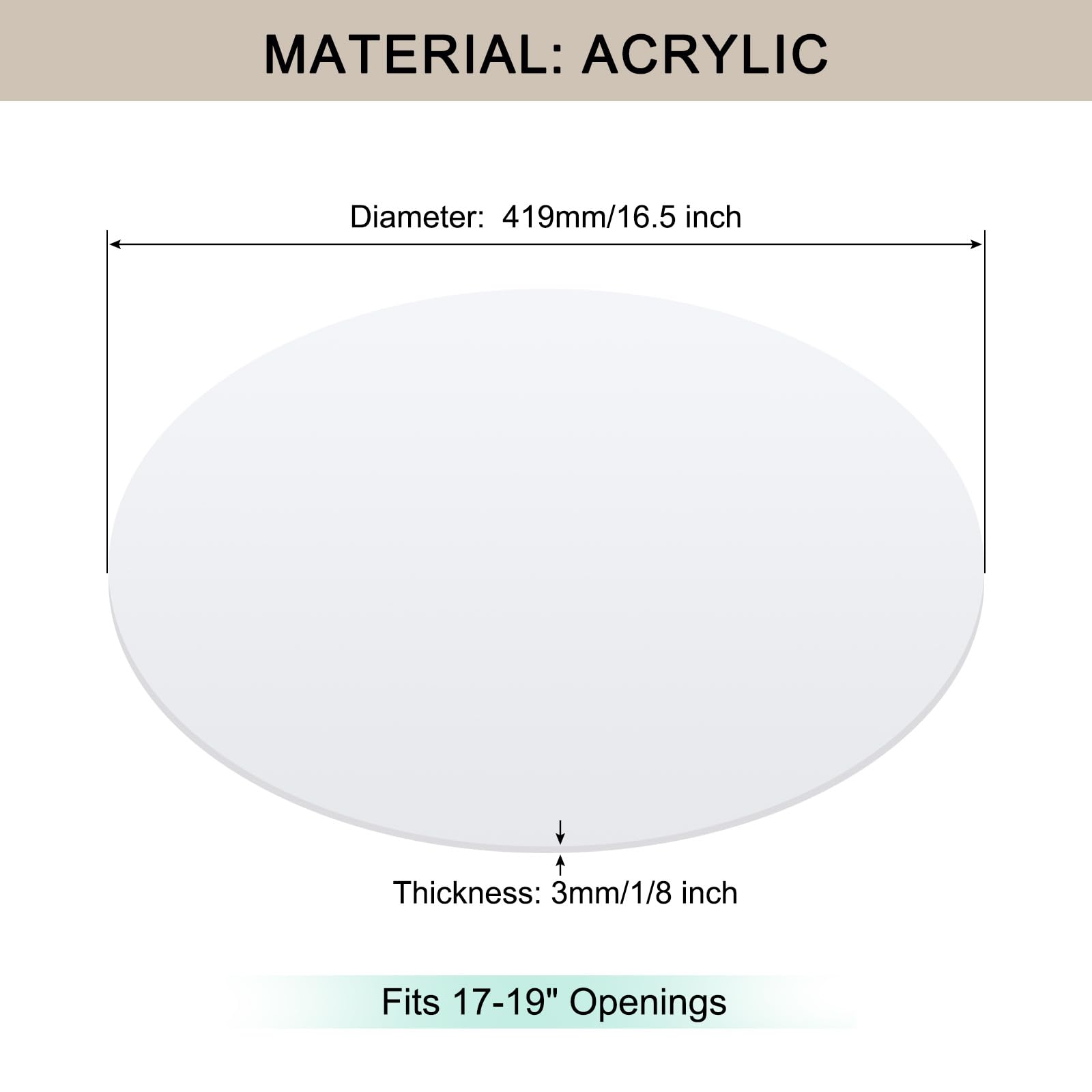 Awclub Lampshade Diffuser, 16.5'' Diameter Round Diffuser Lamp Shade For Drum Style Lampshades Pendants Softening Light, Diy Lig