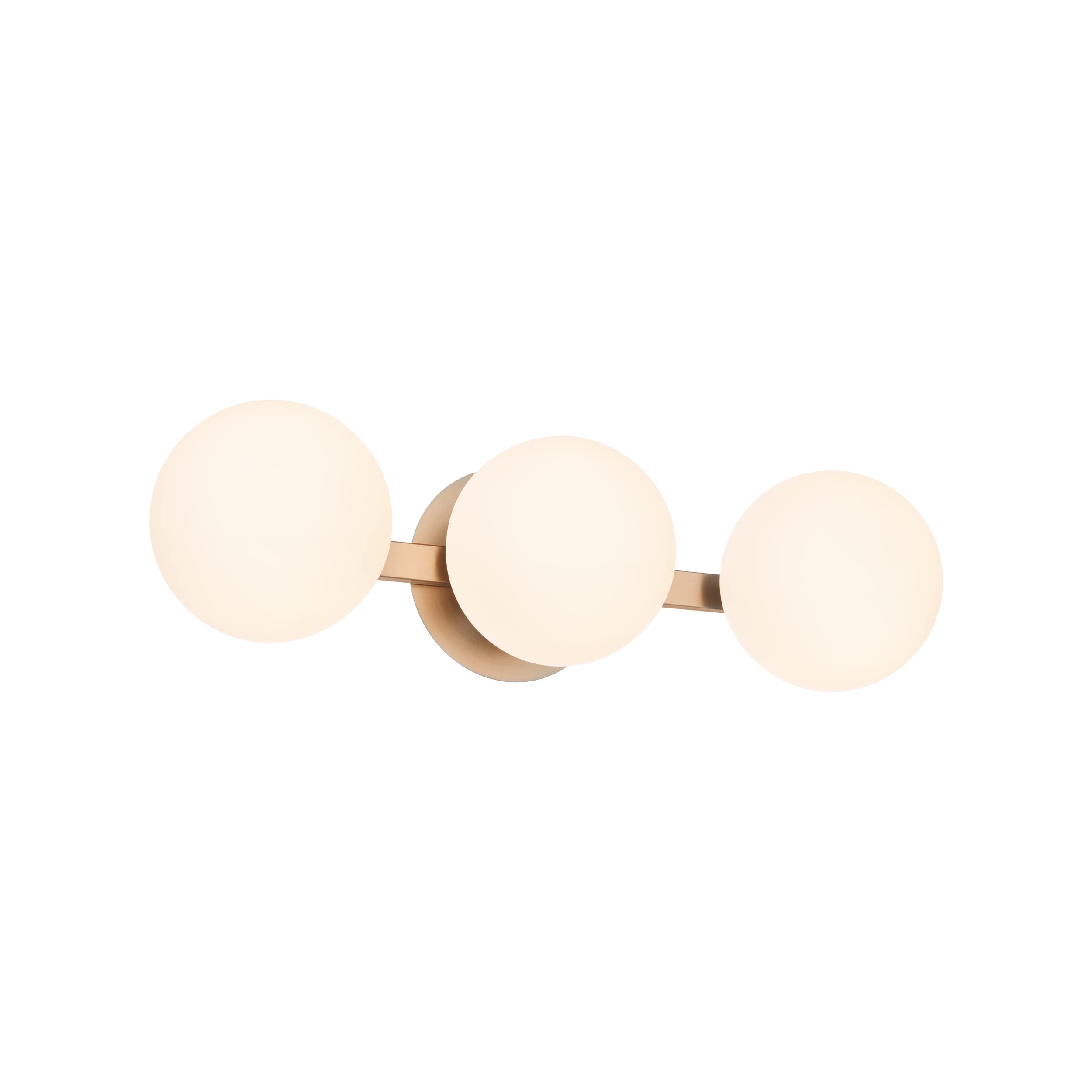 Bathroom Vanity Light Fixtures, Modern 3 Lights Globe Wall Sconce Lighting Brushed Nickel, Porch Wall Mount Light Fixture For Ba