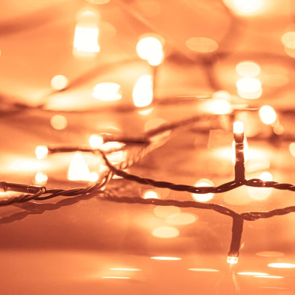 vidaXL 400 LED Warm White String Lights, 131.2ft, 8 Lighting Modes, Model 50692