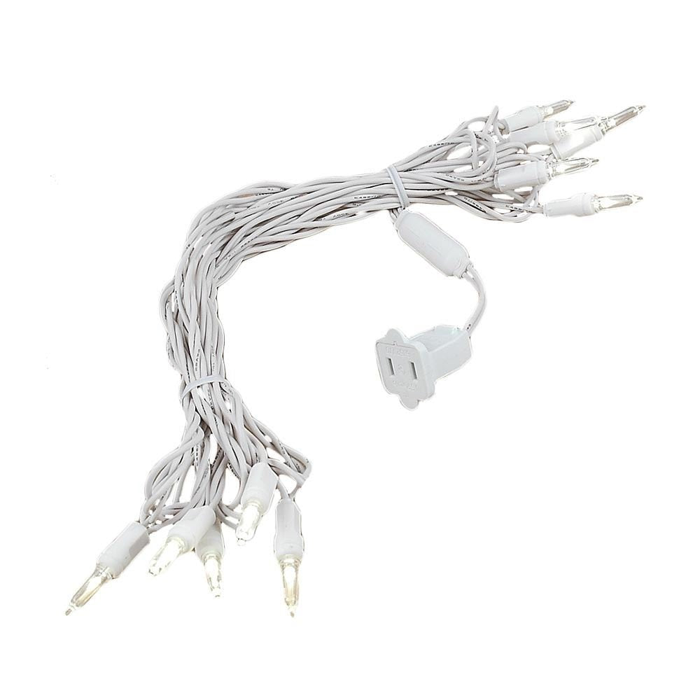 Novelty Lights 10 Light T5 LED Christmas Mini Light Set, Outdoor Lighting Party Patio String Lights, Warm White, White Wire, 11 