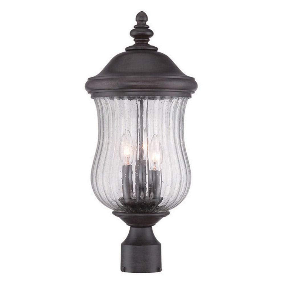Acclaim Lighting Bellagio 3-Light Outdoor Post Lantern Fixture, Black Coral Finish