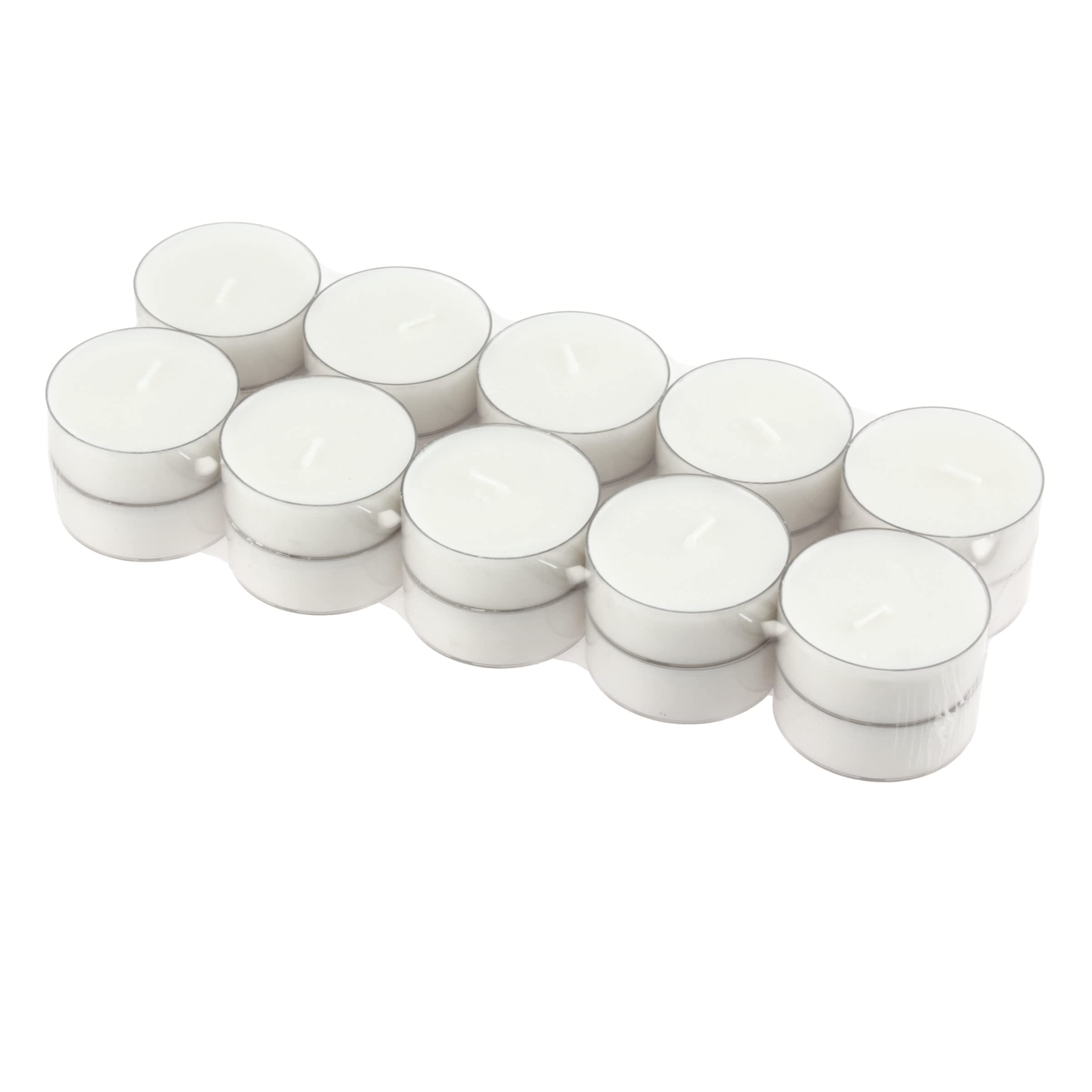 Stonebriar 20 Count Unscented Mega Oversized Clear Cup White Tea Light Candles With 9 Hour Burn Time