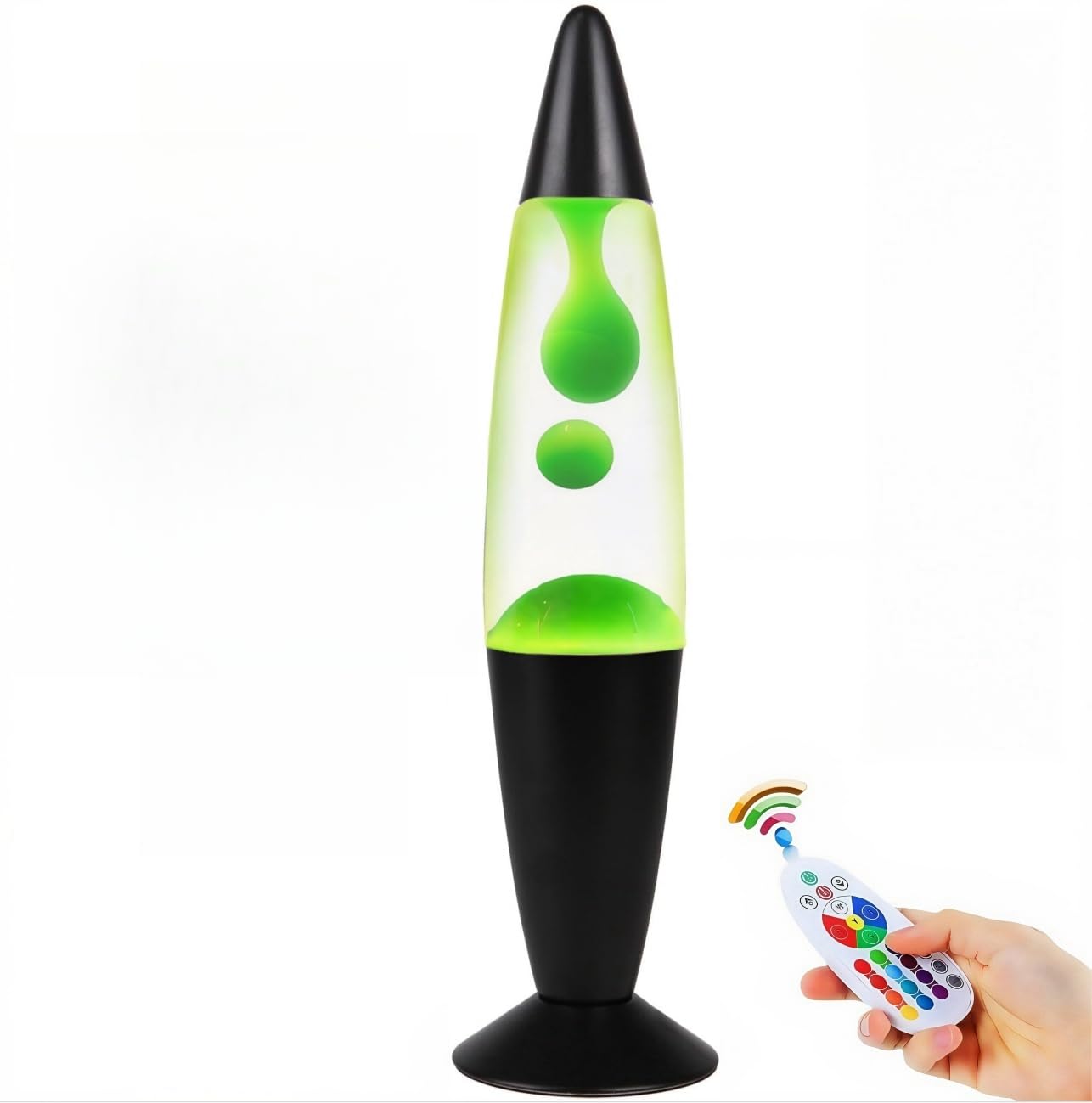 ORDERSOON Remote-Controlled 13'' LED Magma Liquid Motion Lamp - 16 Color Changing, Relaxing Night Light, Mesmerizing Home Decor 