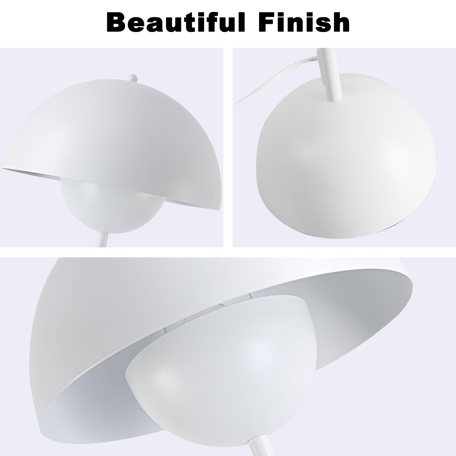 COSYLUX Modern Floor Lamp - Industrial Metal Shade, Tall Standing Design, Matte White, Perfect for Living Room, Bedroom, Office, Nursery