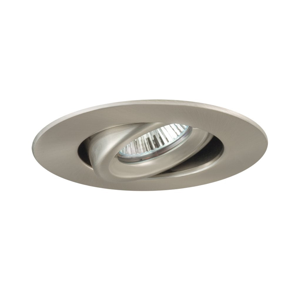 Jesco Lighting Tm408St 4-Inch Aperture Low Voltage Trim Recessed Light, Adjustable Gimbal Ring, Satin Chrome Finish