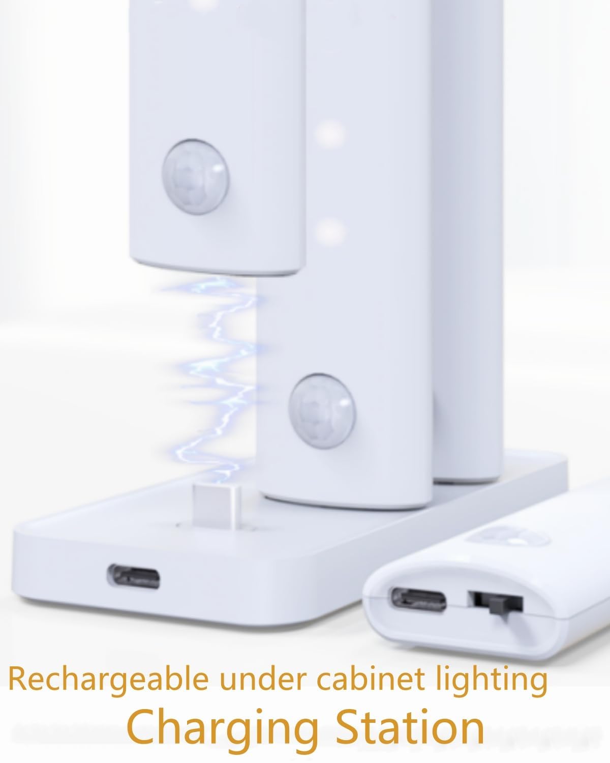 Anmeery Motion Sensor Charging Station for 3 Devices, LED Lights, White, Model P3000