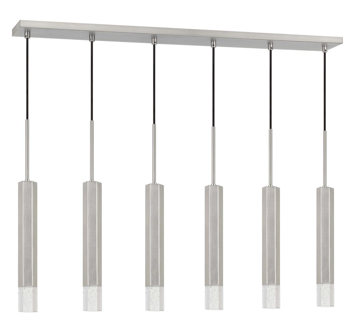 Cal Lighting FX-3723-6P-BS Transitional LED Pendant from Led Pendant Collection in Pewter, Nickel, Silver Finish, 4.75 inches