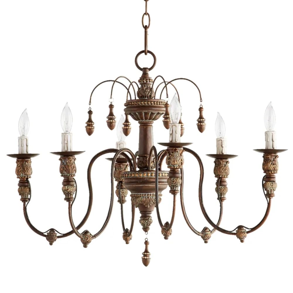 Quorum Salento 25&quot; 6-Light Chandelier In Persian White - Metal Modern Lighting Fixture