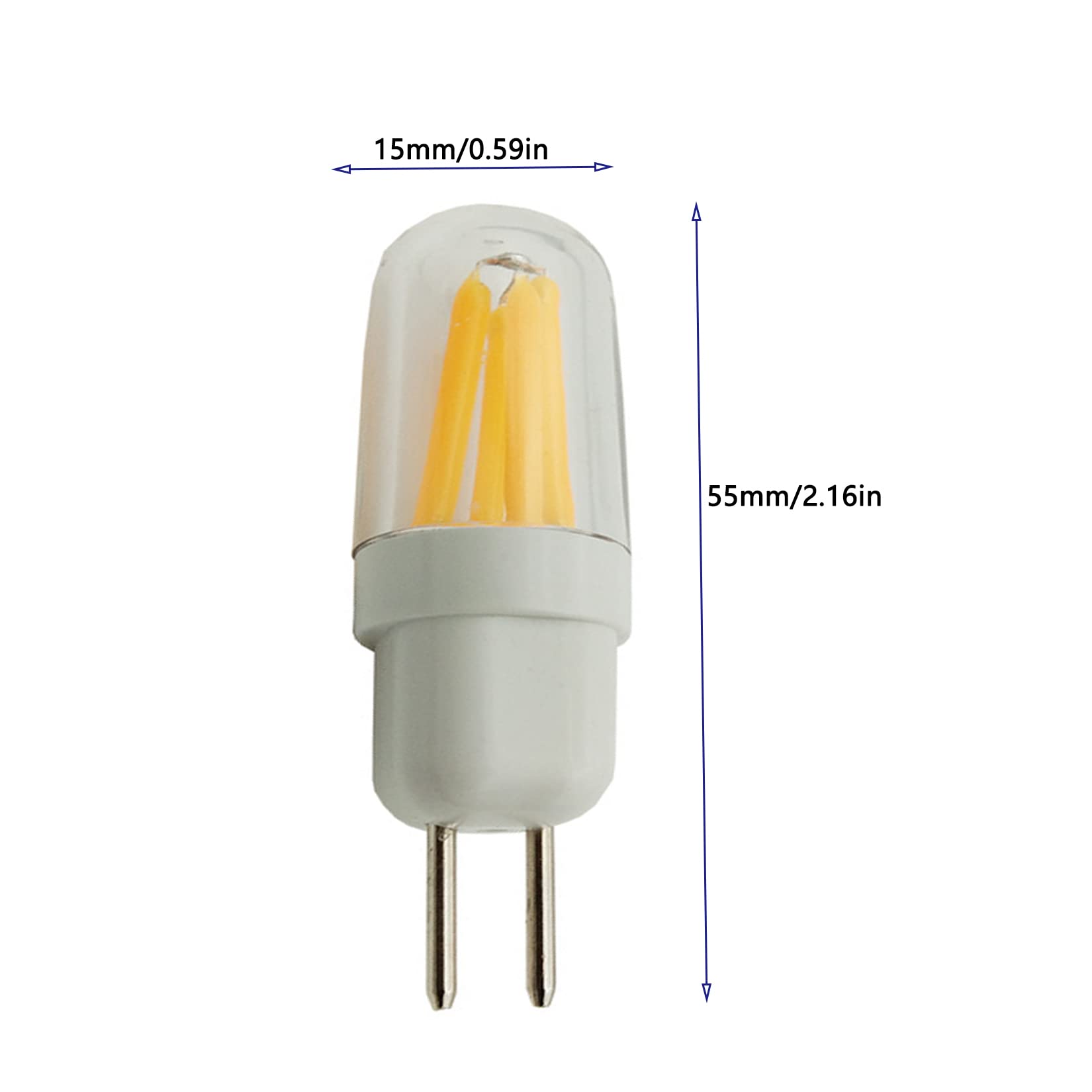 YDJoo G5.3 LED Light Bulb 6 Pack, Warm White, Dimmable, 3 Watt, Bi-Pin Base, Clear Lens Replacement for Candle Warmers, Ovens