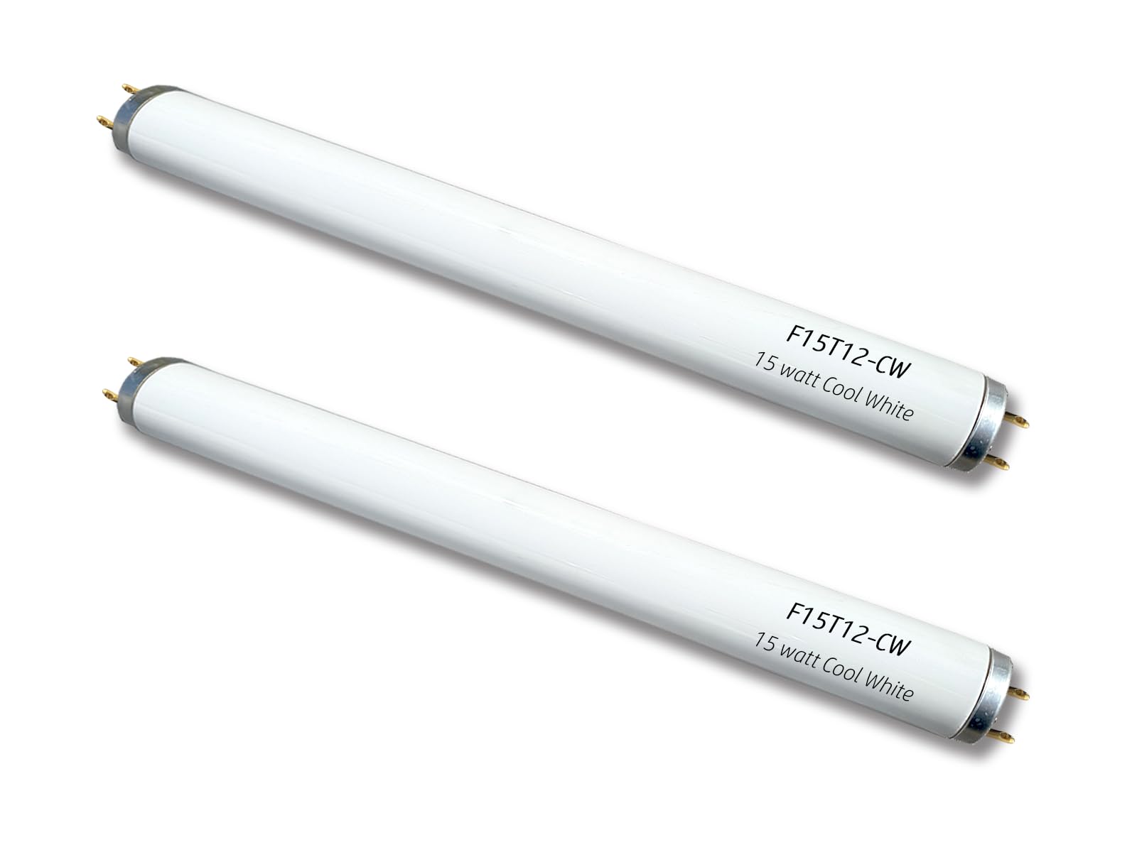 2Pack F15T12-Cw Cool White 15Watt Fluorescent Light Bulb,18Inch 4100K Straight Linear Preheat Lamp,T12 Tube 1.5'' Dia Replacemen