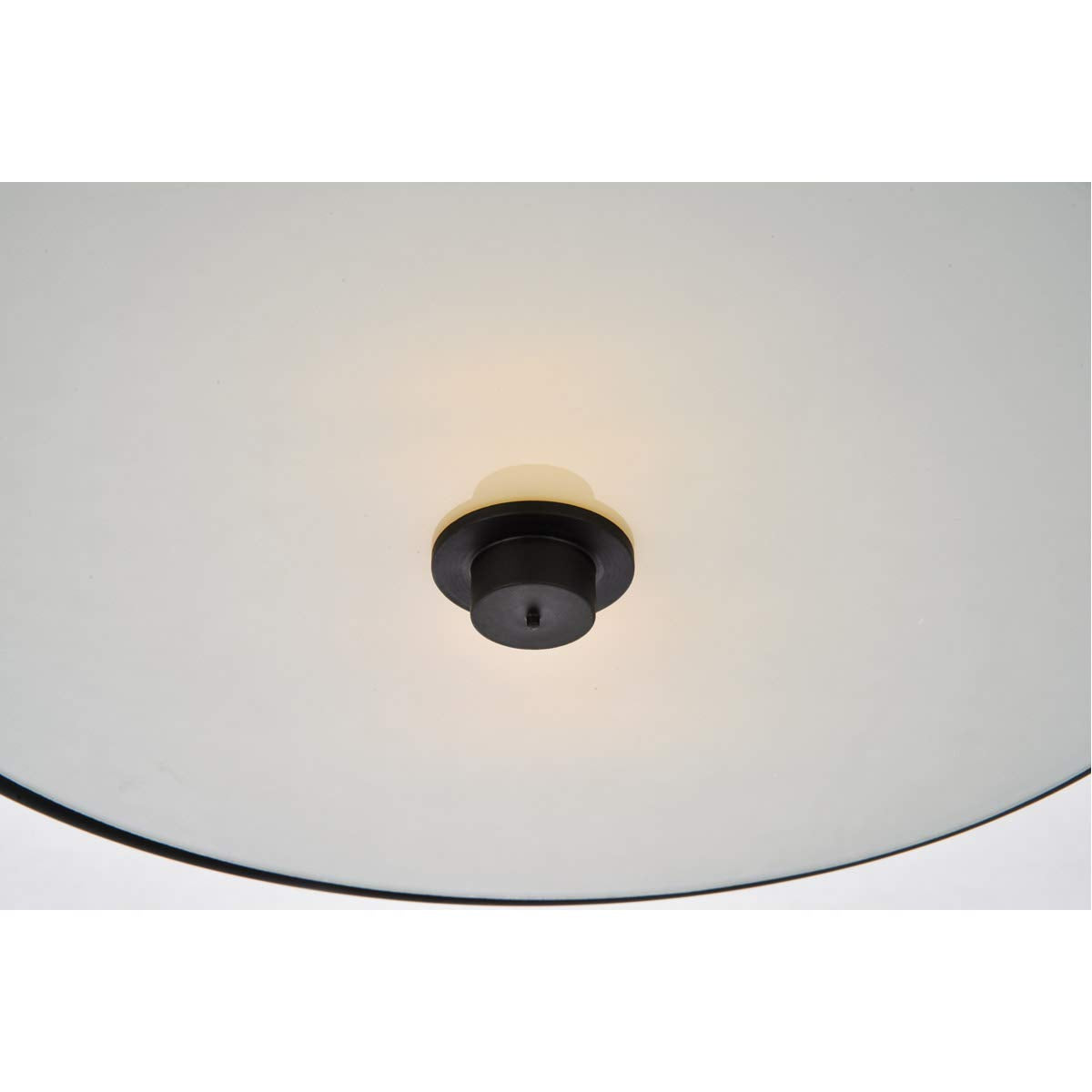 Living District Hazen 2-Light Metal Flush Mount in Flat Black/Frosted White