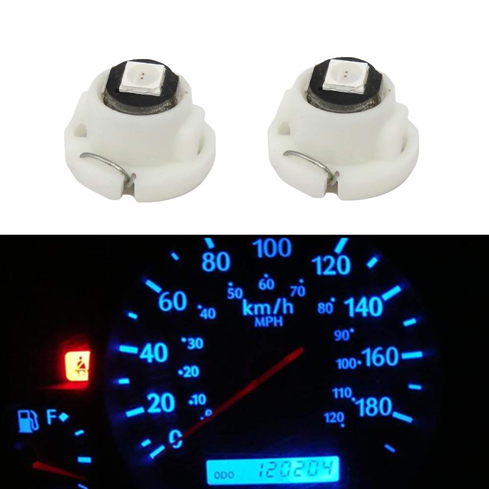 Wljh 10X Ice Blue T4.7/T5 Neo Wedge 3030Chip 12Mm Base Led Car Instrument Cluster Bulb Dashboard Gauge Hvac Ac Heater Climate Co