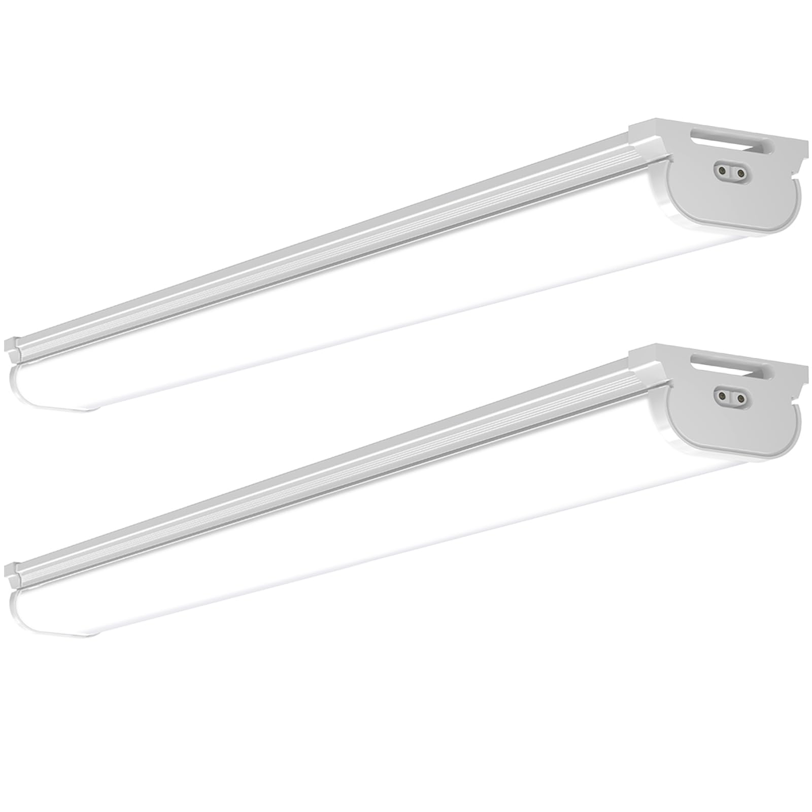 Barrina LED Shop Lights for Workshop 4FT  5000K Daylight White  45W  5000LM  Hidden Wiring  Linkable 4FT Light Fixture Cord with ON/Off  Frosted Cover  LED Ceiling Light for Garage  Kitchen  2 Packs