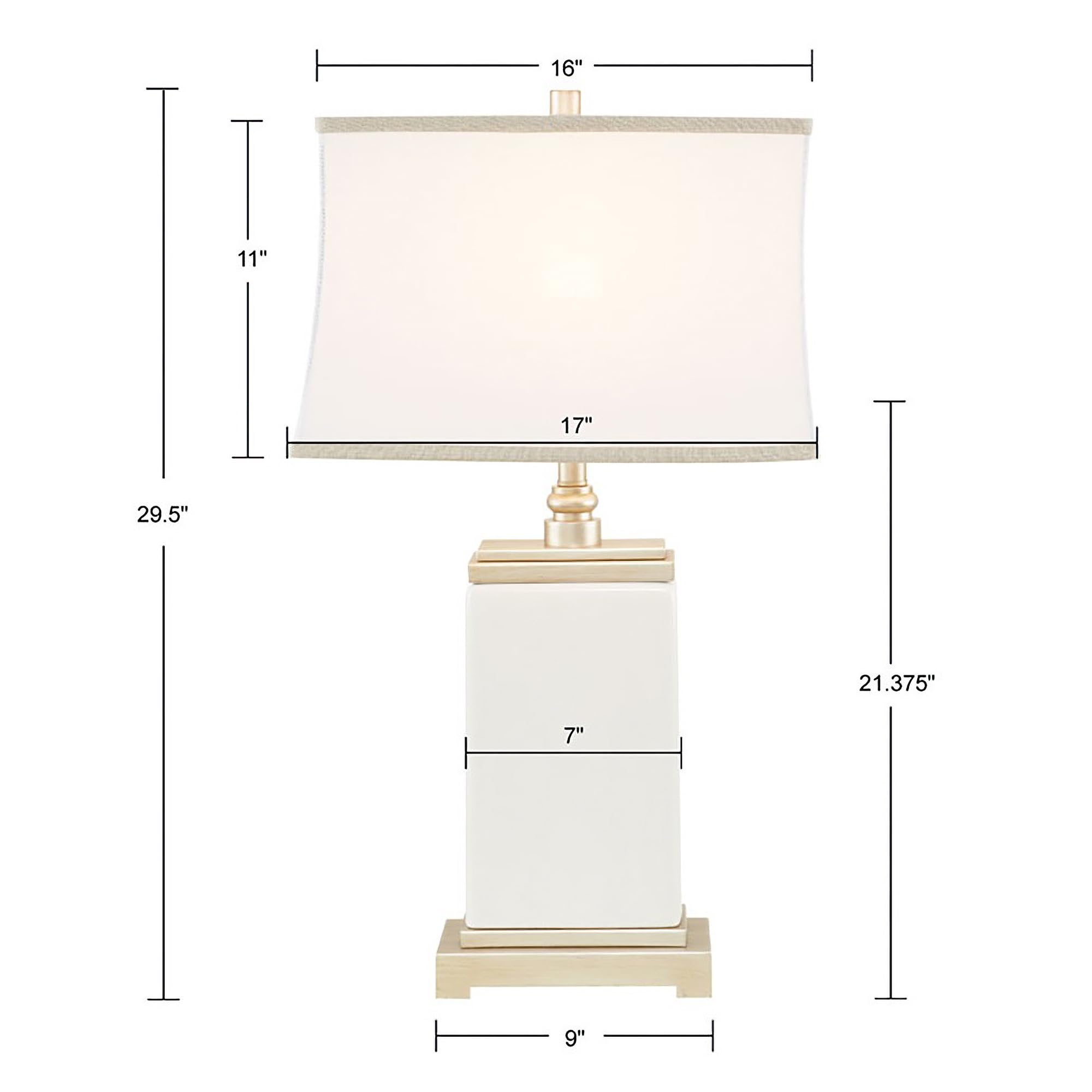 Hampton Hill Colette Table Lamp, Ceramic, Antiqued Silver Accent, 29.5in H, Ivory, Model MPS153-0025