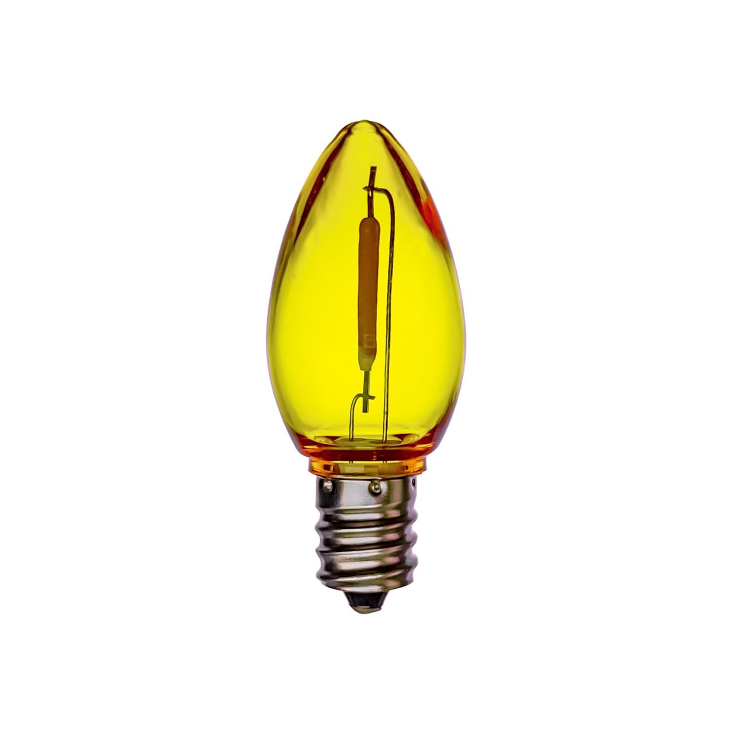 EZLS C7 Yellow Colored LED Filament Plastic Bulb