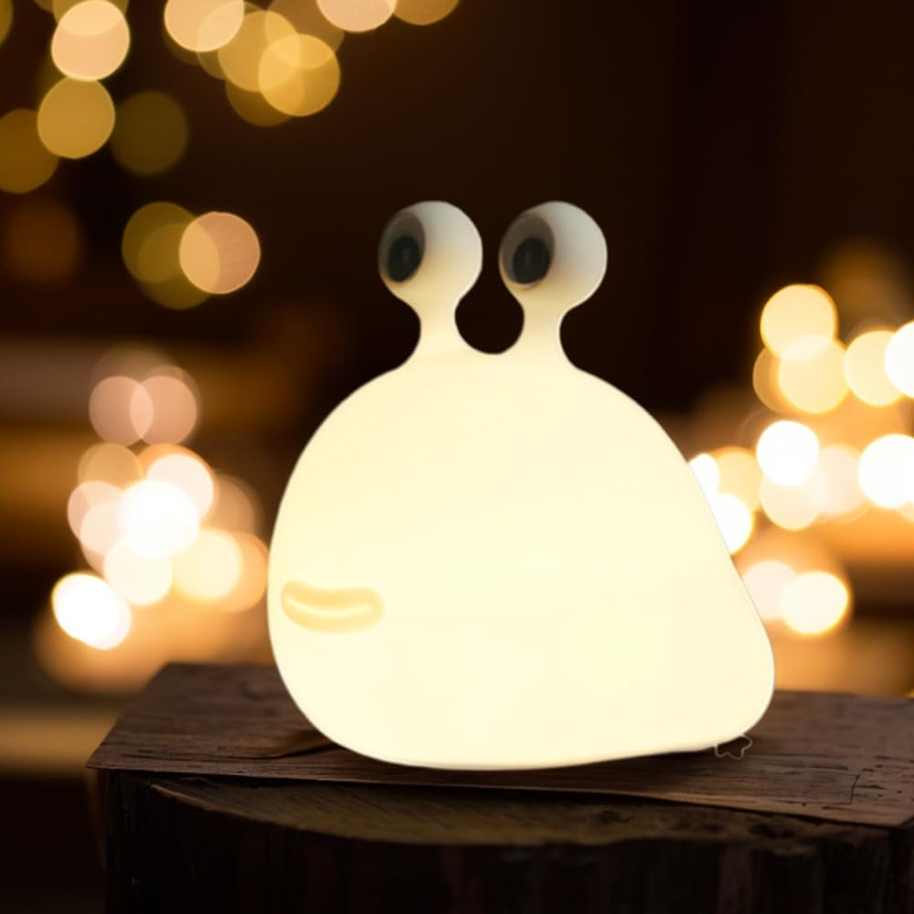 Myratts Led Cute Slug Night Light, Dimmable Kawaii Lamps, Super Squishy Silicone USB Rechargeable Touch Control Night Lamp, Used
