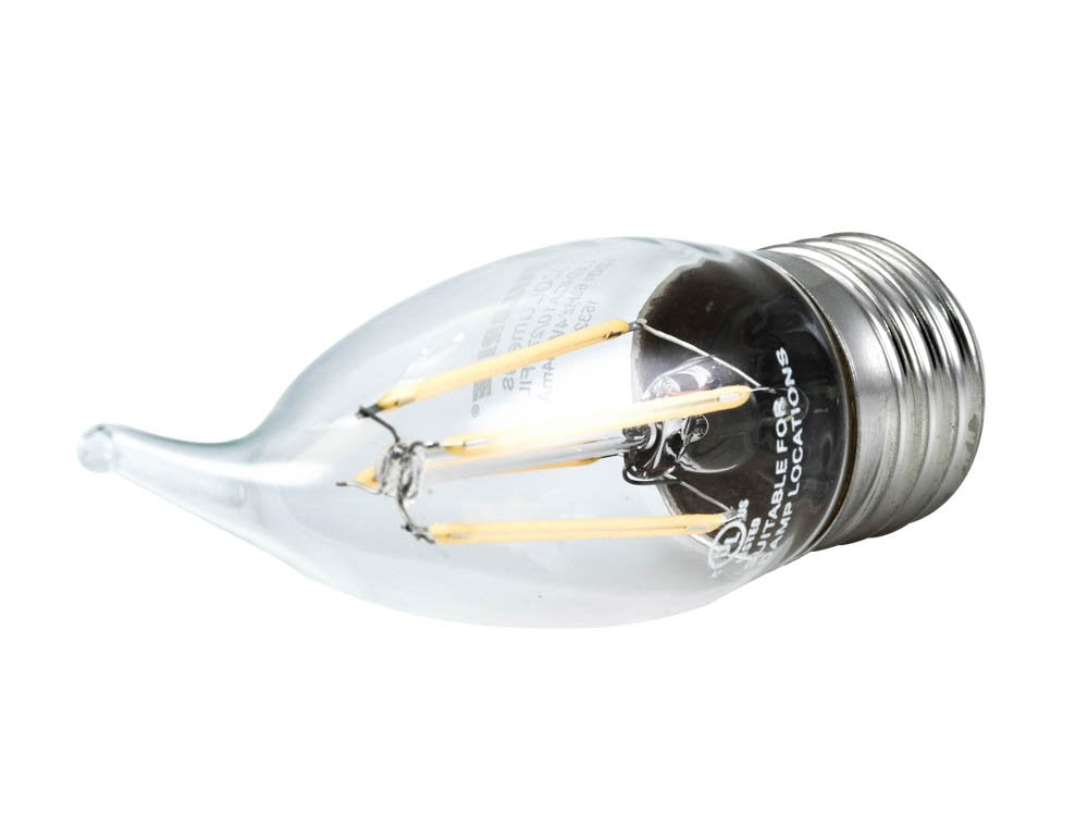 Bulbrite LED Filament CA10 Dimmable Medium Screw Base (E26) Edison Light Bulb, 40 Watt Equivalent, 2700K / Clear