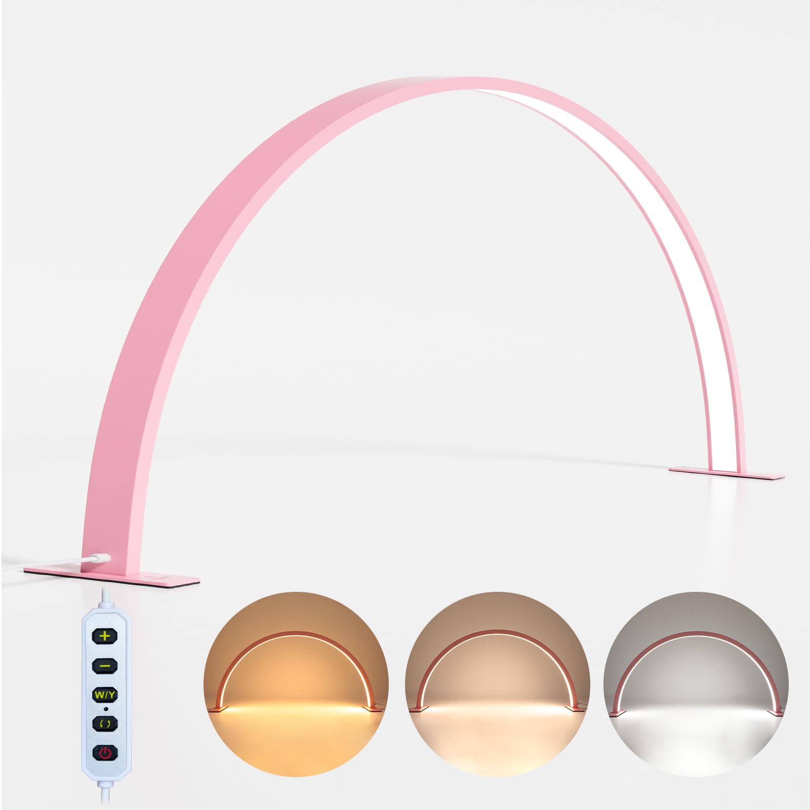 Charme Princesse 30in Half Moon Lamp 48W LED Light 1600 Lumen Pink for Eyelash Extensions and Skin Care