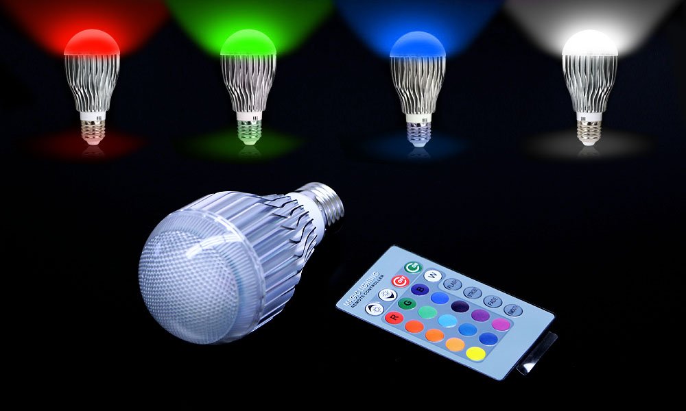 Gpct Led Color Changing Bulb, 9W, 64 Brightness Levels, 5 Modes - Multi-Colored, 1 Pack
