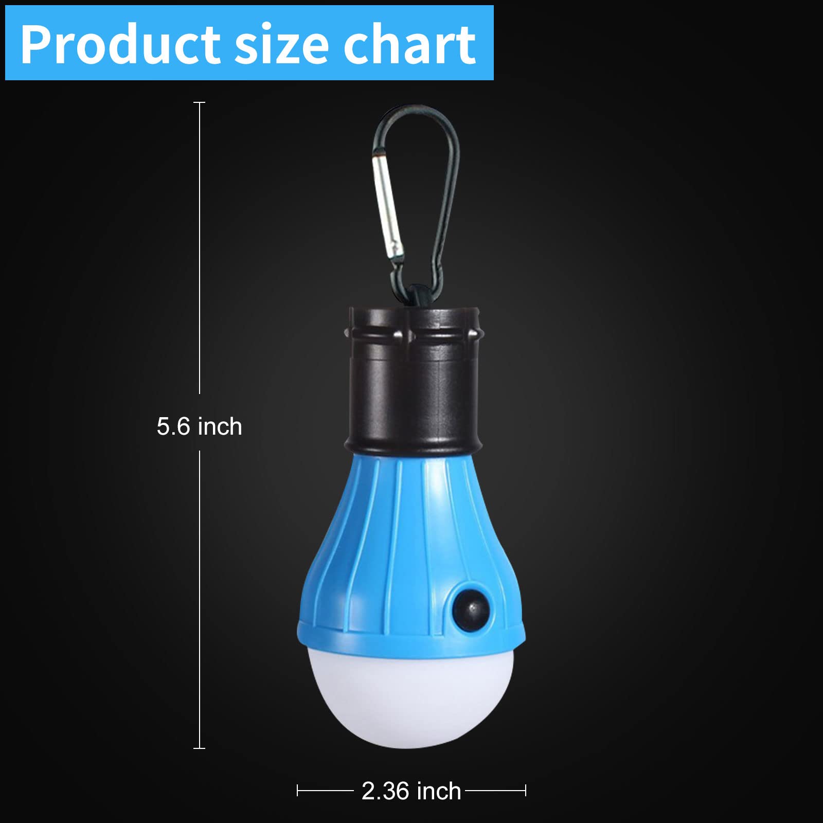 Jarxin LED Camping Tent Lantern - Portable, Waterproof, Battery Powered, Super Bright, Multi-Color (4 Pack)