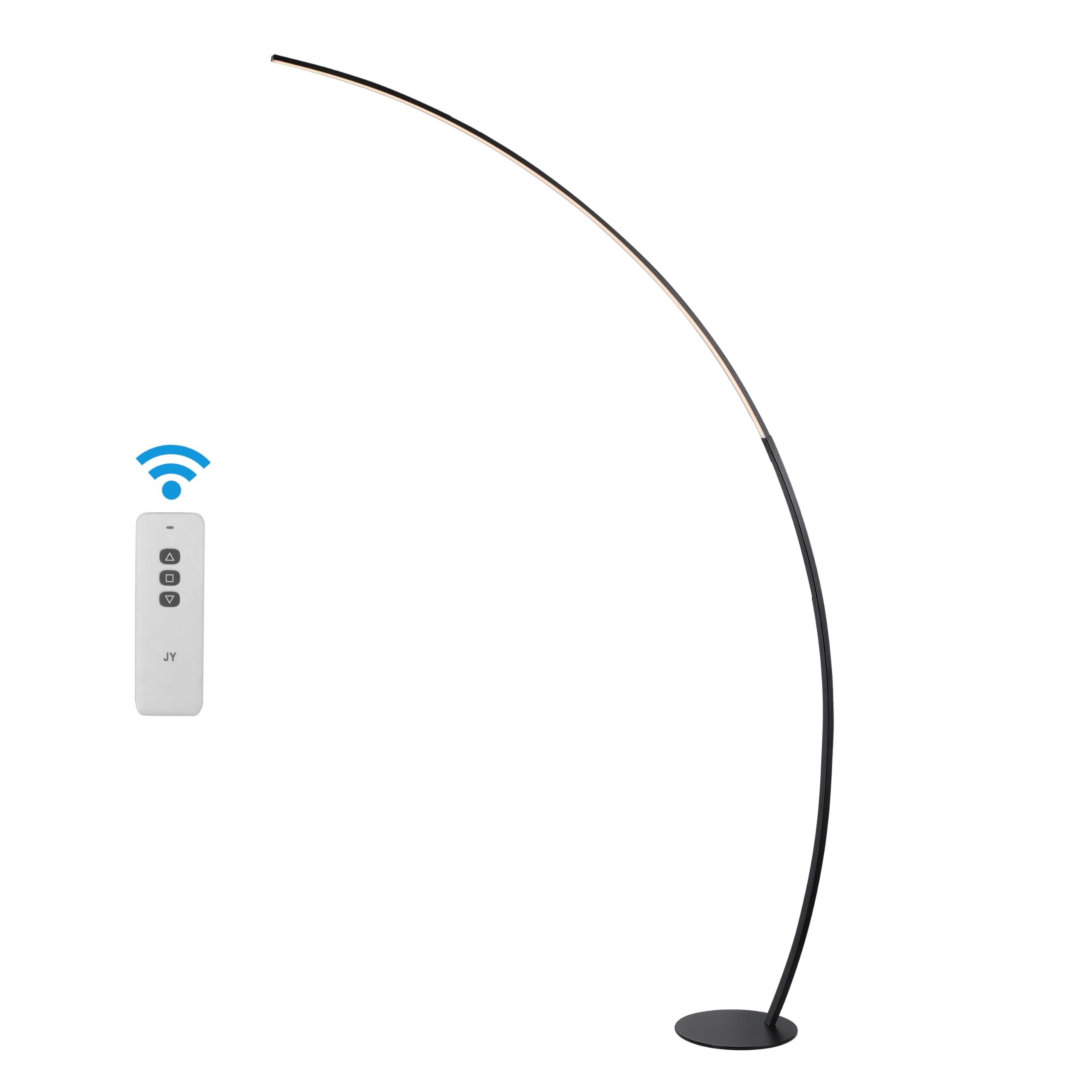 JONATHAN Y 68 Black Contemporary Minimalist Metal Arc Dimmable Integrated LED Floor Lamp, Modern Industrial Mid-Century Arch Sta