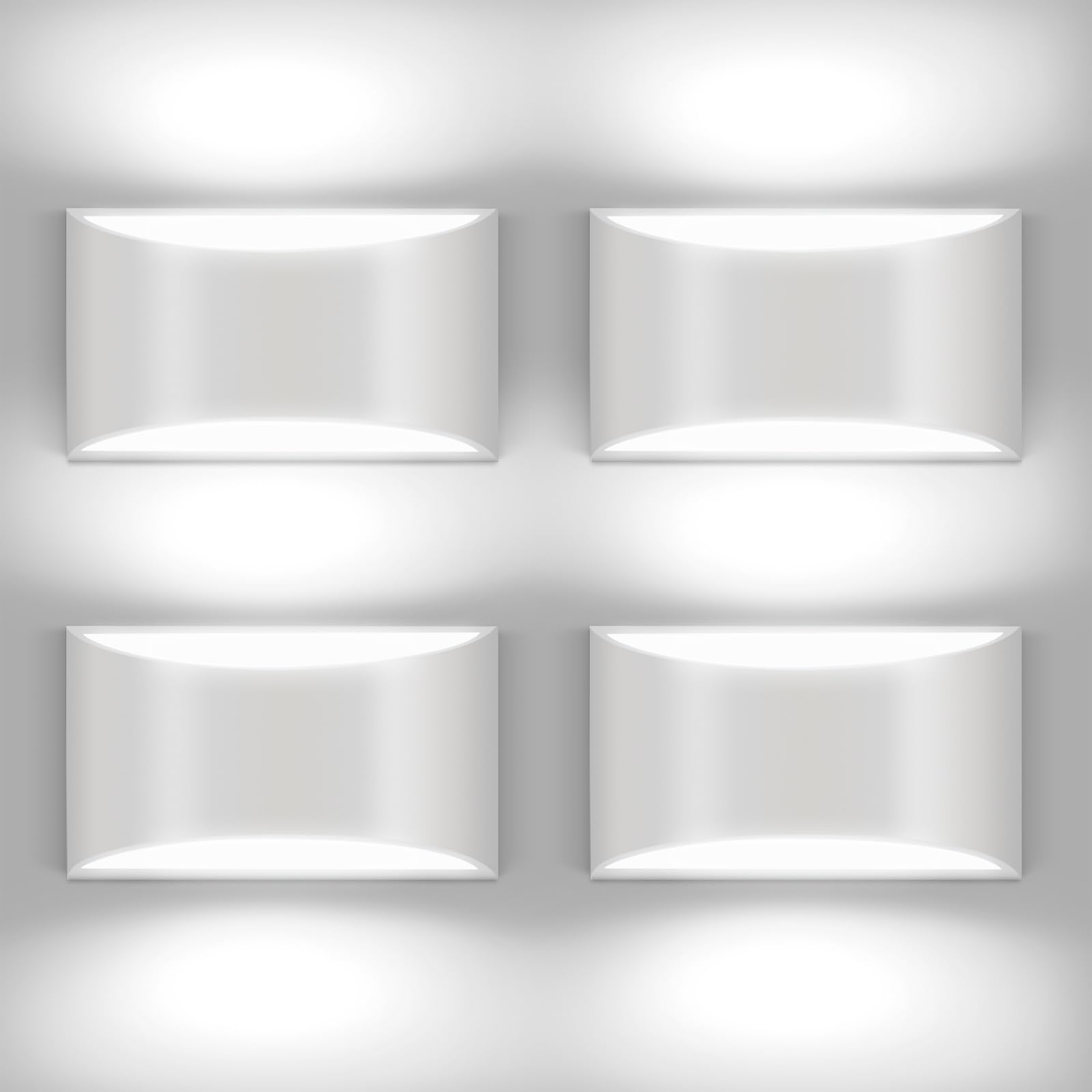 Aiilsmp 4 Pack Wall Sconces Indoor White Modern LED Wall Sconce Hardwired Up and Down Wall Light Fixture for Bedroom Hallway Corridor Cool White 6000K(with G9 Bulbs)