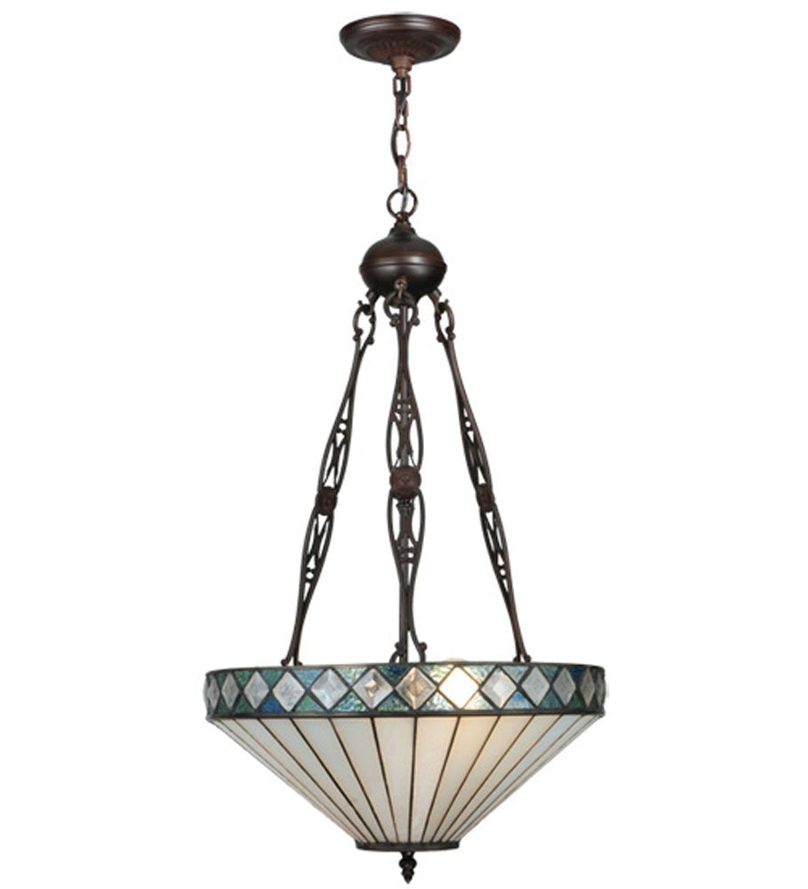 Meyda Tiffany 134525 Diamond Ring Inverted Pendant Light Fixture, 16 Width