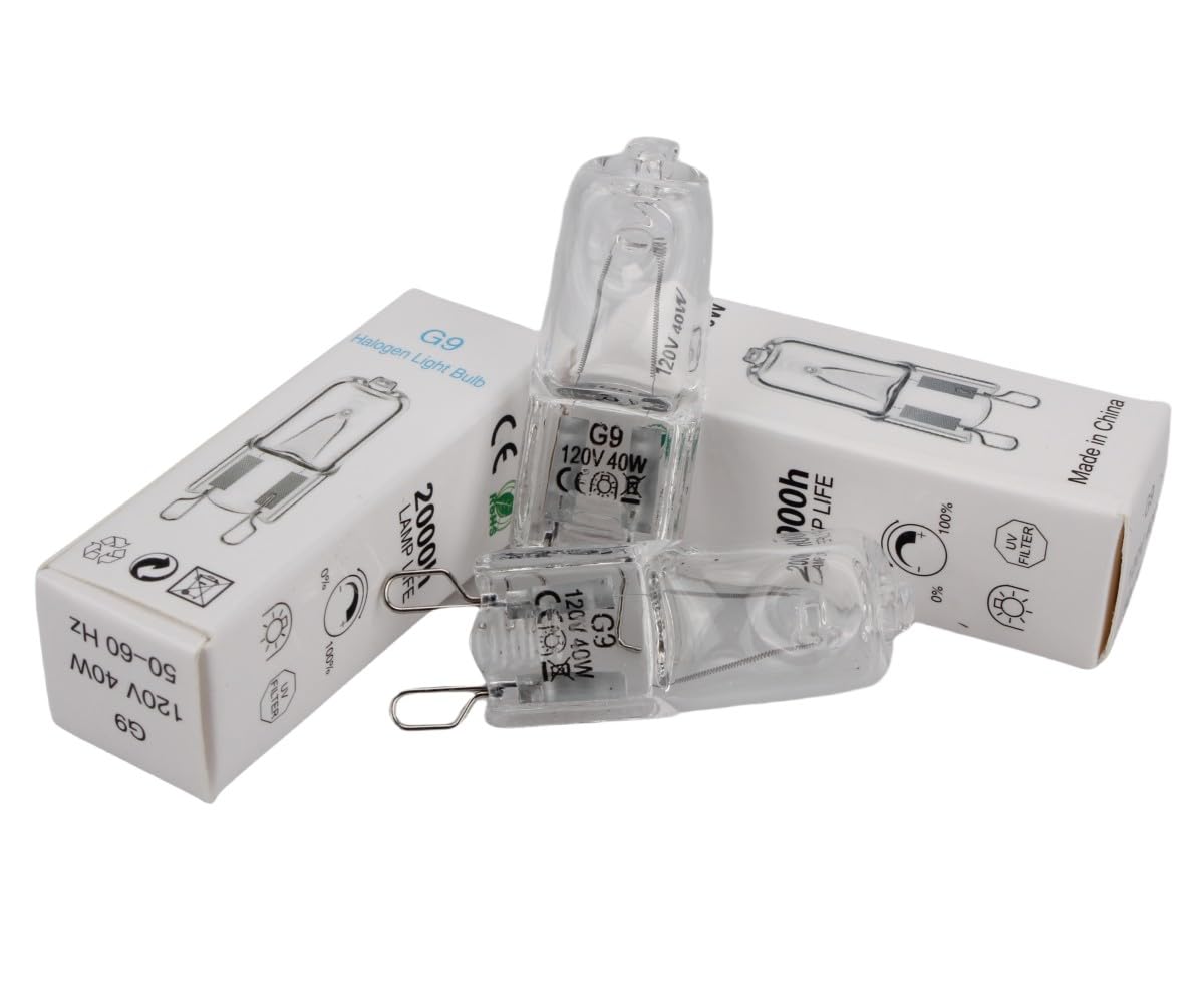 (2 Pcs) Wb25T10102 Lamp Halogen Bulb G9 Fits For Ge Electrolux Kenmore Range/Stove/Oven Light Bulb -Replace 318946400 3025992 Wb