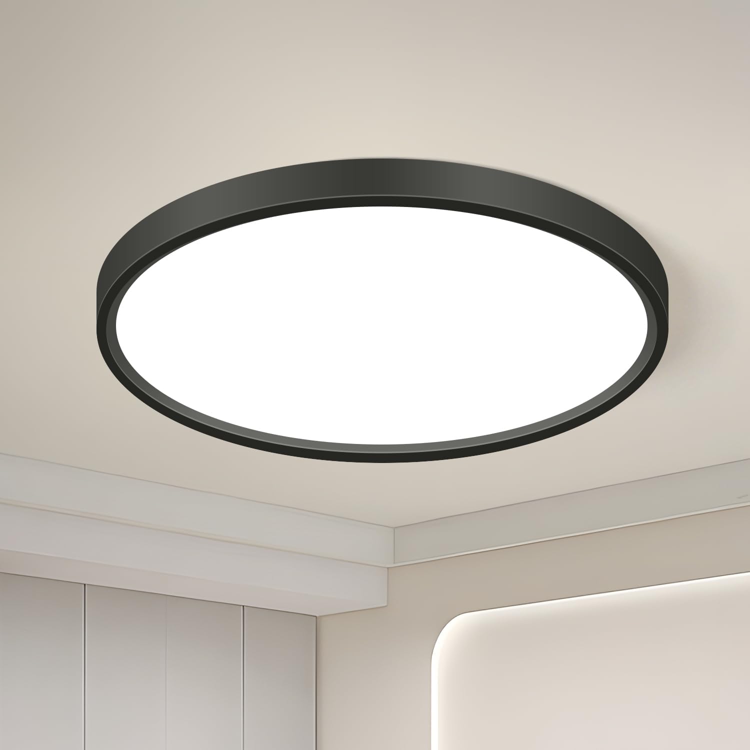 hepside 9Inch LED Flush Mount Ceiling Light Fixture 5CCT 18W 2200LM Closet Light Fixture Small Round Slim Surface Ceiling Lamp for Hallway Bathroom Bedroom Kitchen Interior