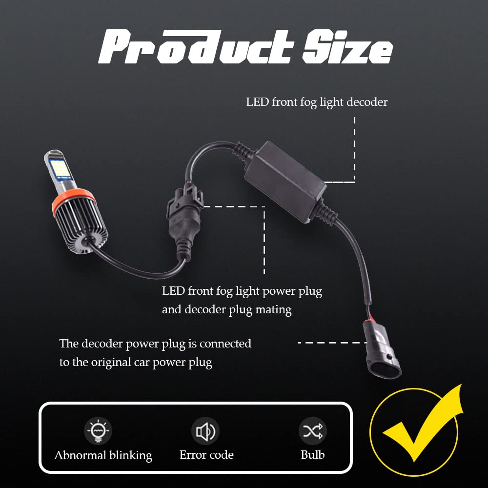 HAOBO 9004/HB1 Car Canbus Decoder LED Light Kit, Anti-Flickering Harness, Error Free Resistor for Most Cars, Trucks, SUVs