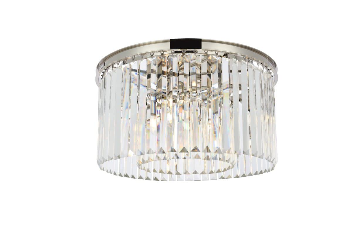 Urban classic 1238F26PN-Rc Sydney 8 Light Flush Mount Royal cut crystals - Polished Nickel