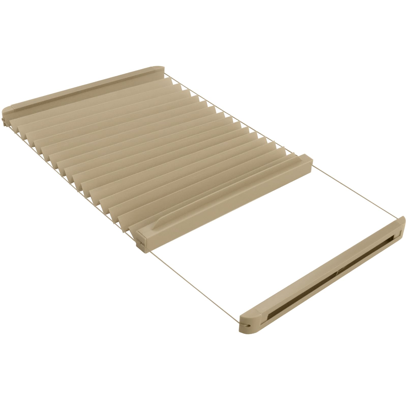 NOVINO RV Thin Pleated Shade Replacement for Lippert Entry Doors, 12" x 21", Cappuccino, Model RS-042, Privacy & Sun Blocker