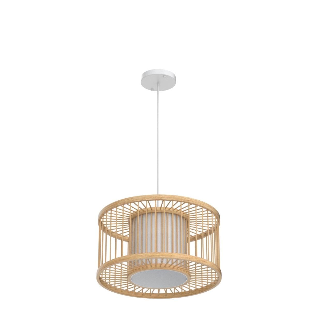 Karjearl Rattan Pendant Lights, 15.8'' Boho Wicker Pendant Light Handwoven Rattan Chandelier Beach Country Natural Hanging Light