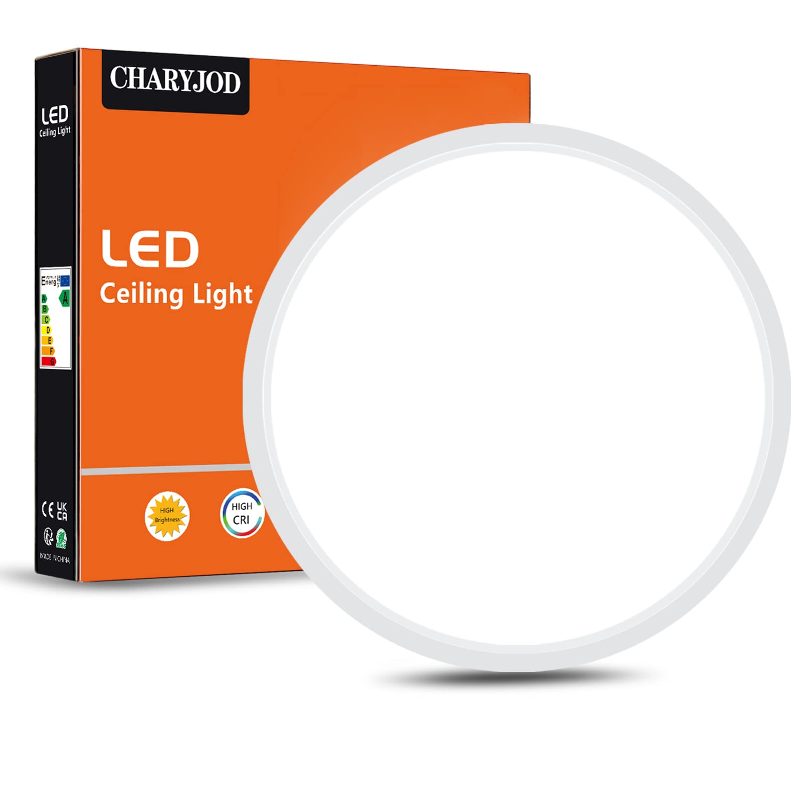 Charyjod 9-Inch Led Flush Mount Ceiling Light, 18W 5000K, White, Low Profile For Home